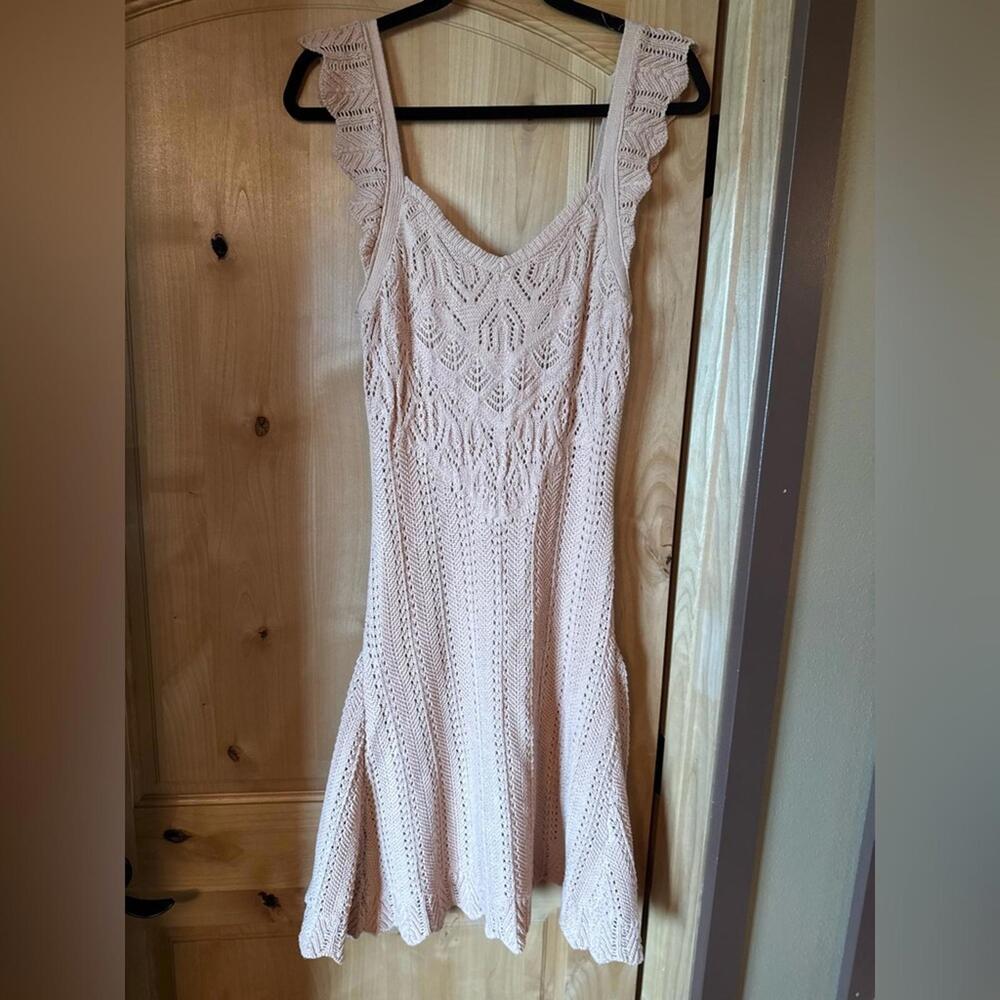 Elegant Pink Knit Mini Dress MEDIUM